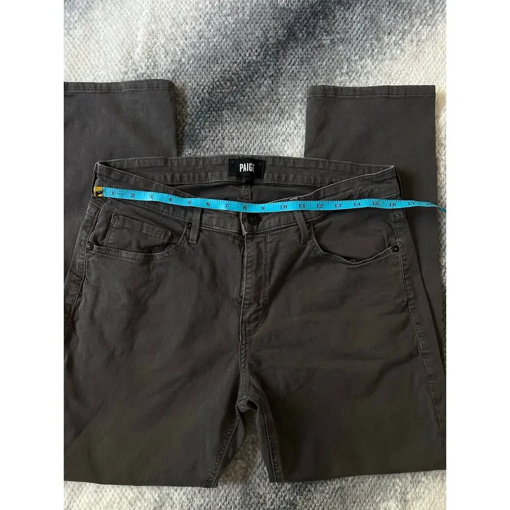 Paige Mens Federal Slim Straight Leg Twill Dark Gray Pants Size 33 Business - Picture 8 of 11